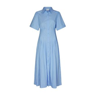 Neo Noir Baia Stripe Poplin Dress - female - Neo Noir - Shirt Dresses - Blue - XL - Dresses