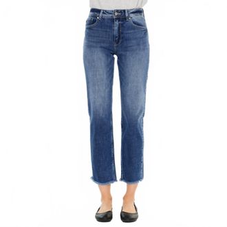 Kancan High Rise Slim Straight Jean In Medium Wash