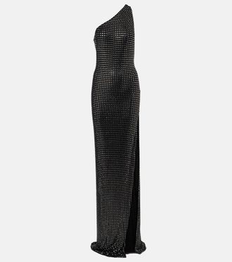 Gucci Embellished one-shoulder jersey gown