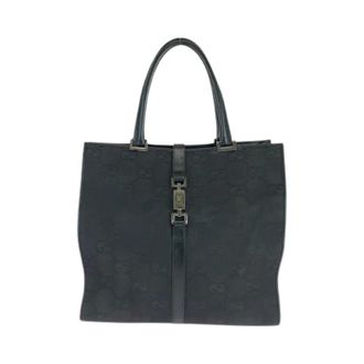Gucci Pre-owned Tote Bags, female, Black, Size: ONE SIZE Pre-owned Jackie GG Canvas Tote Bag