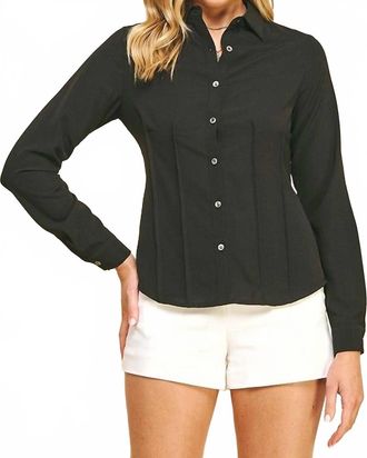 Pinch Design Pintuck Blouse In Black