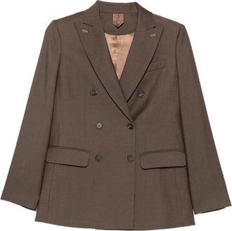 Max Mara Double-breasted Wool Gabardine Blazer - Tobacco