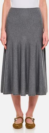 Khaite Grey Mayu Full Midi Skirt