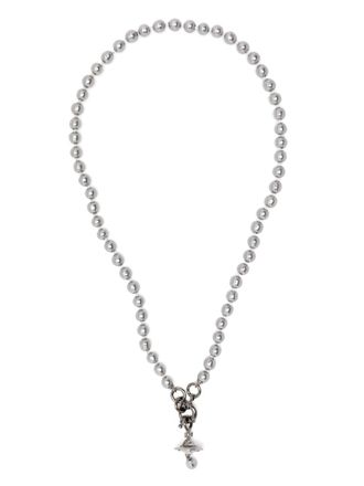 Vivienne Westwood Polished Silver-Tone Beaded Necklace with Spherical Pendant Charm