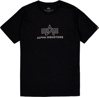 Alpha Industries T-Shirt ALPHA INDUSTRIES Basic Mid Logo TPU T-Shirt, Herren, Gr. XXL, schwarz (schwarz, chrome), Obermaterial: 100% Baumwolle, Shirts T-Shirt