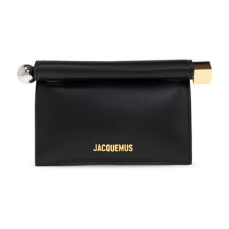 Jacquemus Clutches, female, Black, Size: ONE SIZE Rond Carré Small Handbag