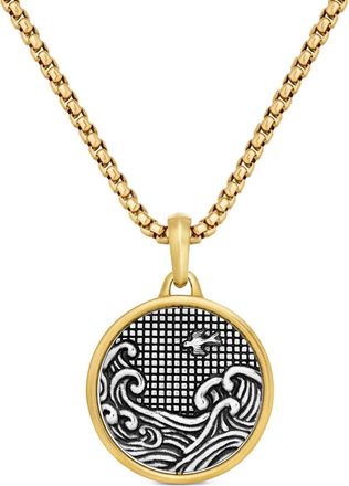 David Yurman 18kt geelgouden en sterling zilveren Water and Fire Duality bedel (30mm)