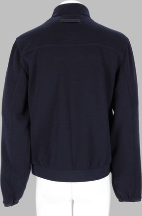 Ermenegildo Zegna Wool Blend Zip-Up Sweater - Navy