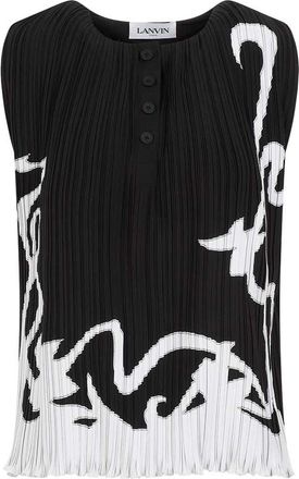 Lanvin Sleeveless Pleated Top