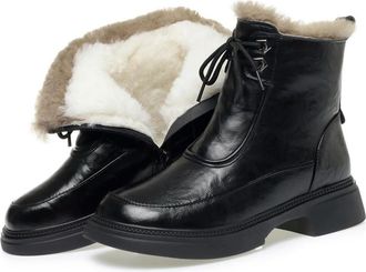 Generic QXDZSW Womens Ankle Boots Non-Slip Warm Female Winter Shoes Large Size Platform Snow Boots for Women