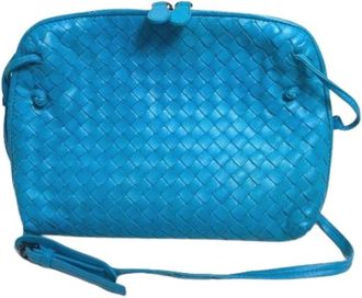 Bottega Veneta Pre-owned Cross Body Bags, female, Blue, Size: ONE SIZE Pre-owned Intrecciato Shoulder Bag
