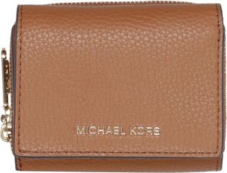 Michael Kors Korrelig Leren Portemonnee met Logodetail - Dames - Portefeuilles - Bruin - ONE Size - Leer - Accessoires
