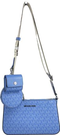 Michael Kors Michael Kors Jet Set Signature PVC Crossbody Tech Attachment Bag Purse Womens Blue