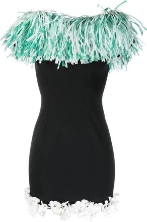 Pucci Off-Shoulder Floral Bodycon Jurk - Dames - Feestkleedjes - Zwart - S - Kleedjes