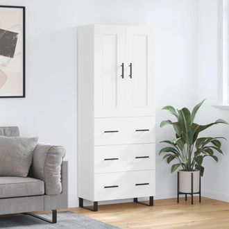 vidaXL Furniture Limited - Aparador Alto Madera Contrachapada Blanco