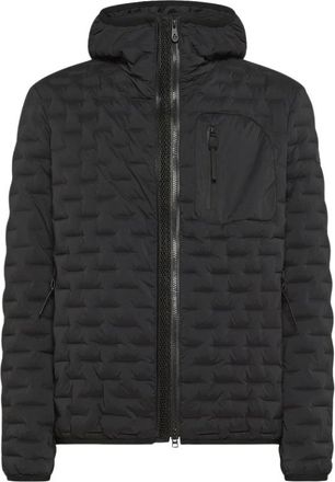 Peuterey Stretch Puffer met geometrische stiksels - Heren - Gewatteerde jassen - Zwart - S - Leer - Jassen