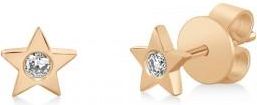 Allurez Diamond Bezel Star Stud Earrings 14k Rose Gold (0.06ct)