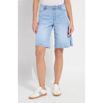 Lyss&eacute; Lennon Denim Pull-On Bermuda Shorts in Bleached Blue at Nordstrom, Size X-Large