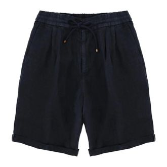 Brunello Cucinelli Brunello Cucinelli, Casual Shorts, male, Black, Size: 2XL Garment-dyed Bermuda Shorts