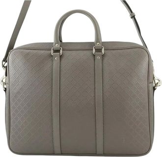 Gucci 2000-2015 Diamante Leather business bag - Grigio