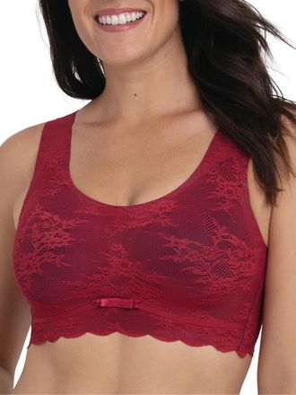 Anita Womens Essential Lace Bralette - Red Polyamide - Size Large