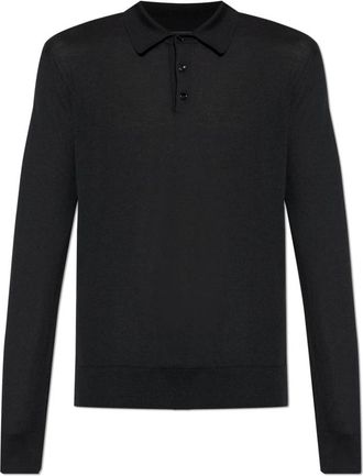 Dolce & Gabbana Kasjmier polo met lange mouwen - Heren - Cashmere truien - Zwart - M - Kasjmier - Truien & Vesten