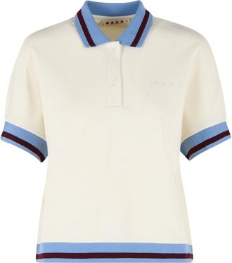 Marni Ivory Cotton Polo Shirt