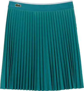 Lacoste Dames Pliss&eacute; Elastische Taille Rok (Groen)