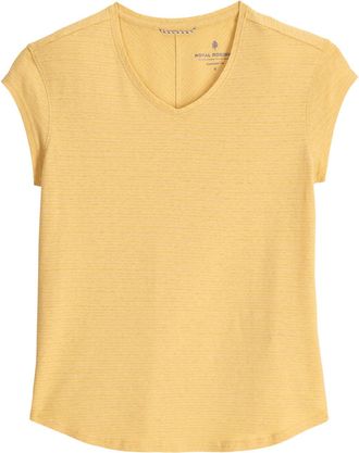 Royal Robbins Womens Vacationer V-Neck Shirt Yellow XS