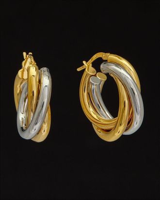 Italian Gold, Inc 14K Italian Two-Tone Gold Triple Hoops