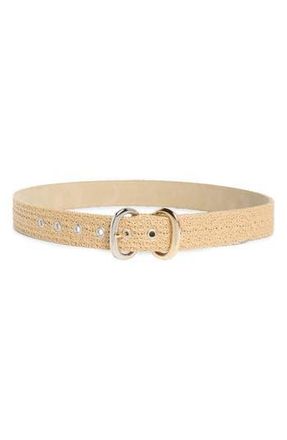 Steve Madden Double Buckle Faux Straw Belt in Tan at Nordstrom Rack, Size X-Large
