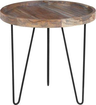 Beliani Side Table BONDISS Wood Dark Brown