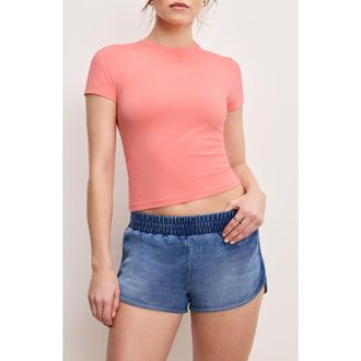 Good American Super Stretch Baby Tee in Light Coral001 at Nordstrom Rack, Size X-Small