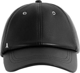 Mani&egrave;re De Voir Lou Leather Cap in Black at Nordstrom