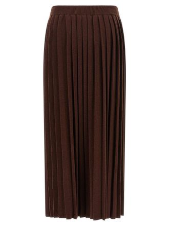 Fabiana Filippi Knitted Pleated Skirt - Brown