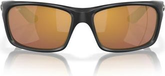 Costa 62mm Oversize Rectangular Sunglasses in Matte Black /Gold Mirror at Nordstrom
