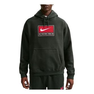 Nike Solo Swoosh Fleece Pullover Hoodie Black Spruce IF1258-317
