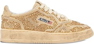 Autry Embellished Suede Sneakers - Dames - Sneakers - Beige - 38 EU - Su&egrave;de - Schoenen