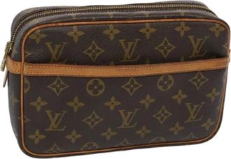 Louis Vuitton Pre-owned Canvas clutches - Dames - Vintage Clutch - Bruin - ONE Size - Leer - Vintage