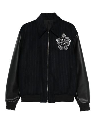 Balmain Bomber con inserti gessati - Nero