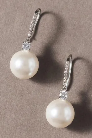 Adina Eden Pav&eacute; Pearl Drop Earrings