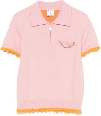 Casablanca Poloshirt verfraaid met logo - Roze