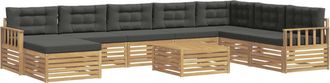 vidaXL Conjunto De Sof&aacute;s De Exterior 9 Uds. Blanco Y Antracita Vidaxl