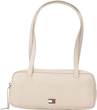 Tommy Jeans City Logo Schoudertas - Dames - Schoudertassen - Beige - ONE Size - Tassen