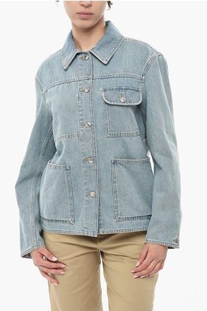 Woolrich Utility Denim Jacket With Logo Buttons size Xxs