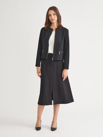Misook Heritage LuxeStretch Ponte Sport Jacket in Black at Nordstrom, Size Xx-Large
