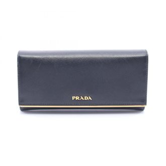 Prada Black Leather Long Wallet (Bi-Fold) (Pre-Owned)