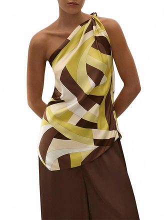Faithfull The Brand Kortez One-Shoulder Top In Mila Geometric Print