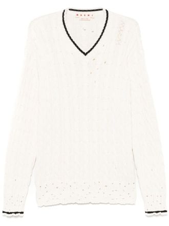 Marni cable-knit sweater - men - Cotton - 50 - White