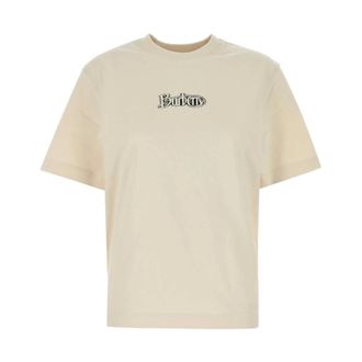 Burberry T-Shirts, female, Beige, Size: XS Graphic Logo Cotton T-Shirt